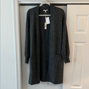 Max Studio Charcoal Open Front Cardigan